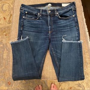 RAG AND BONE ankle skinny medium dark wash jean